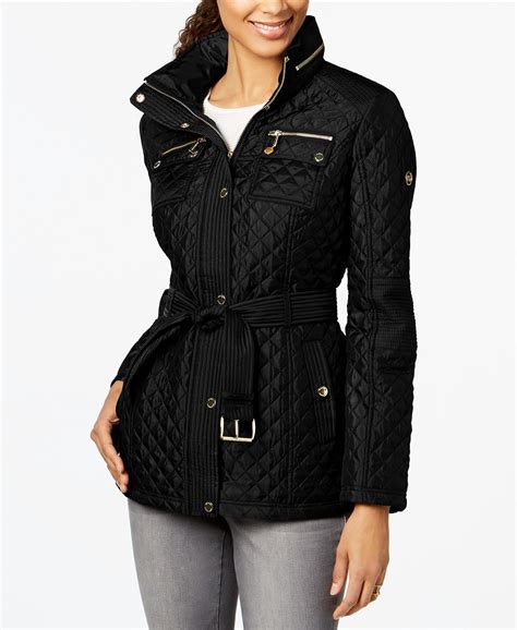 michael kors black quilted jacket|michael kors anorak jacket women.